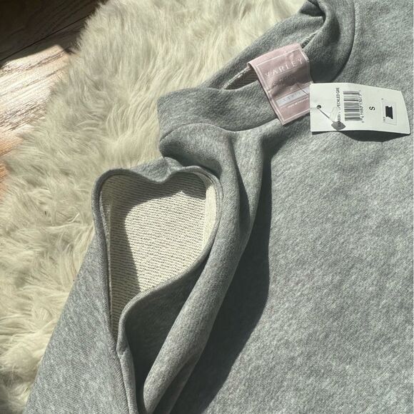 NWT Varley Carbon Cold-Shoulder Sweatshirt gray - Picture 6 of 7
